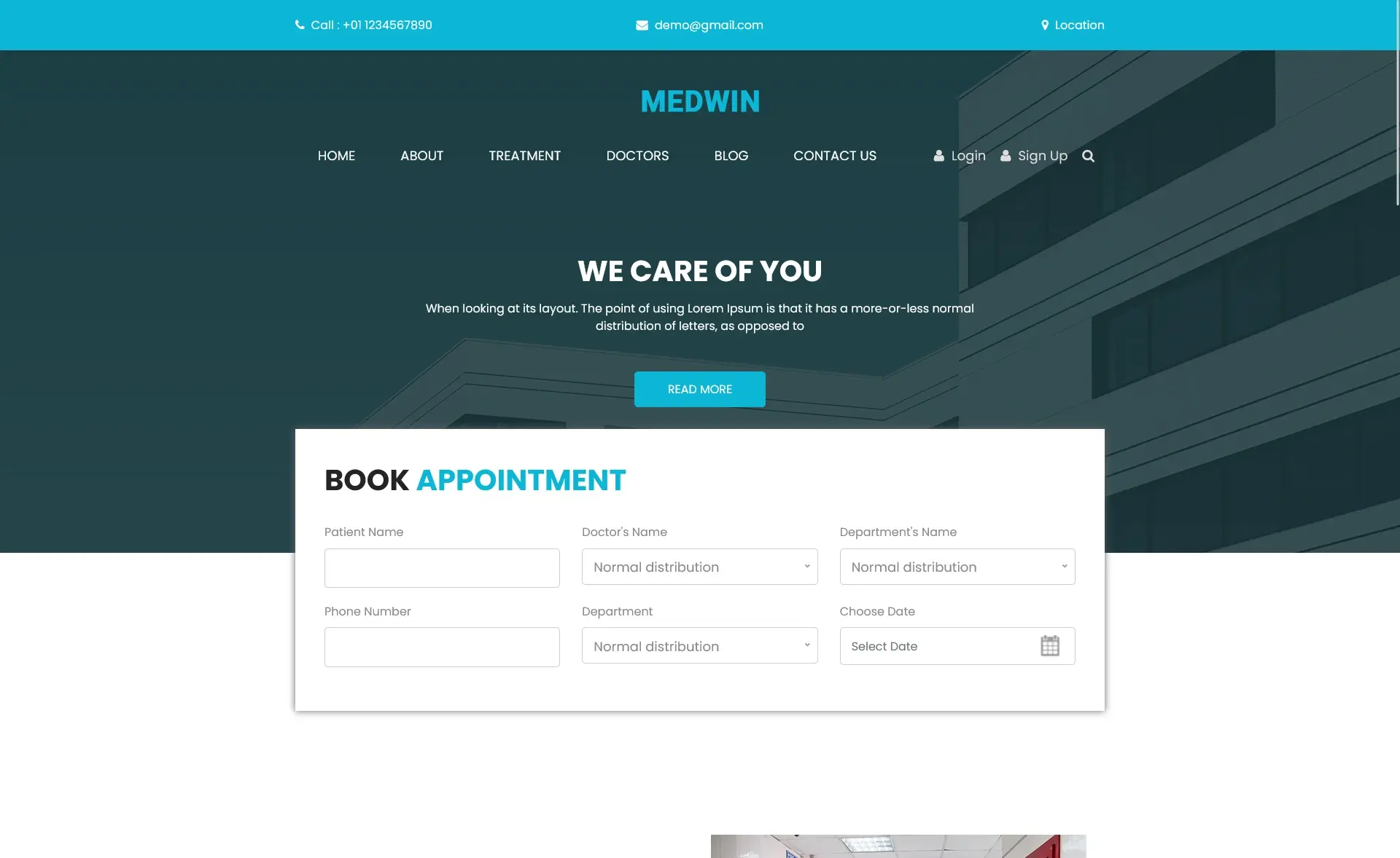 MedWin - Free Bootstrap 4 Responsive Medical Website Template