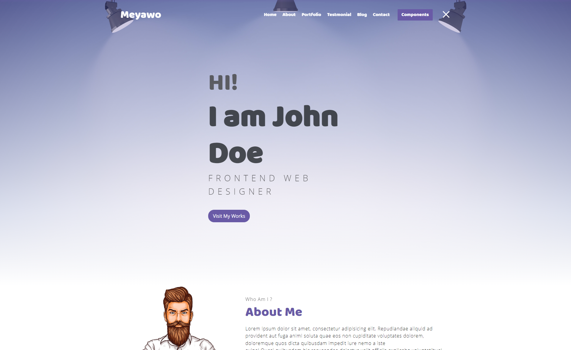 Meyawo - Free Bootstrap Portfolio Website Template
