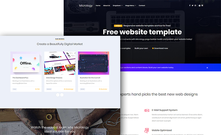 Micrology - Free Responsive Portfolio Website Template