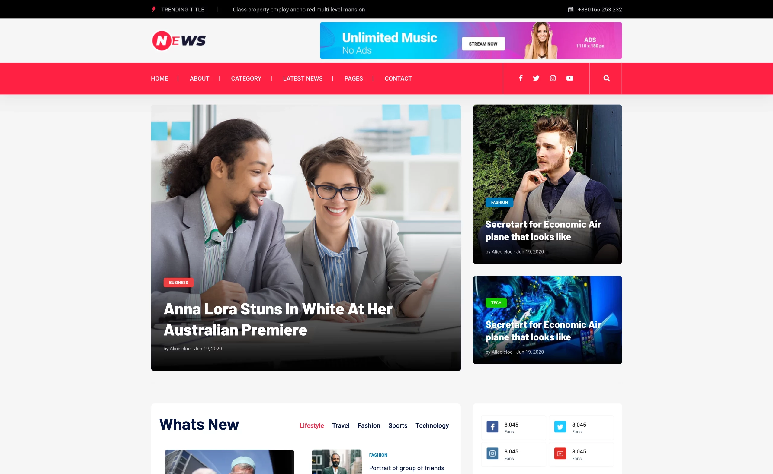 News - Free Bootstrap 4 HTML5 News Website Template