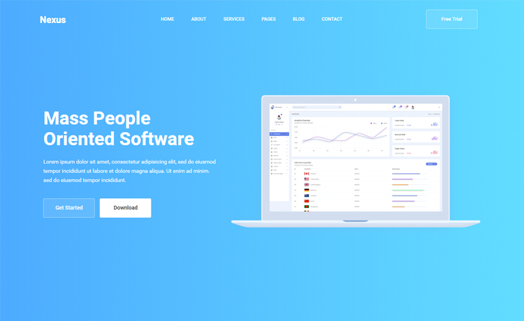 Nexus - Free Bootstrap 4 HTML5 app landing page website template