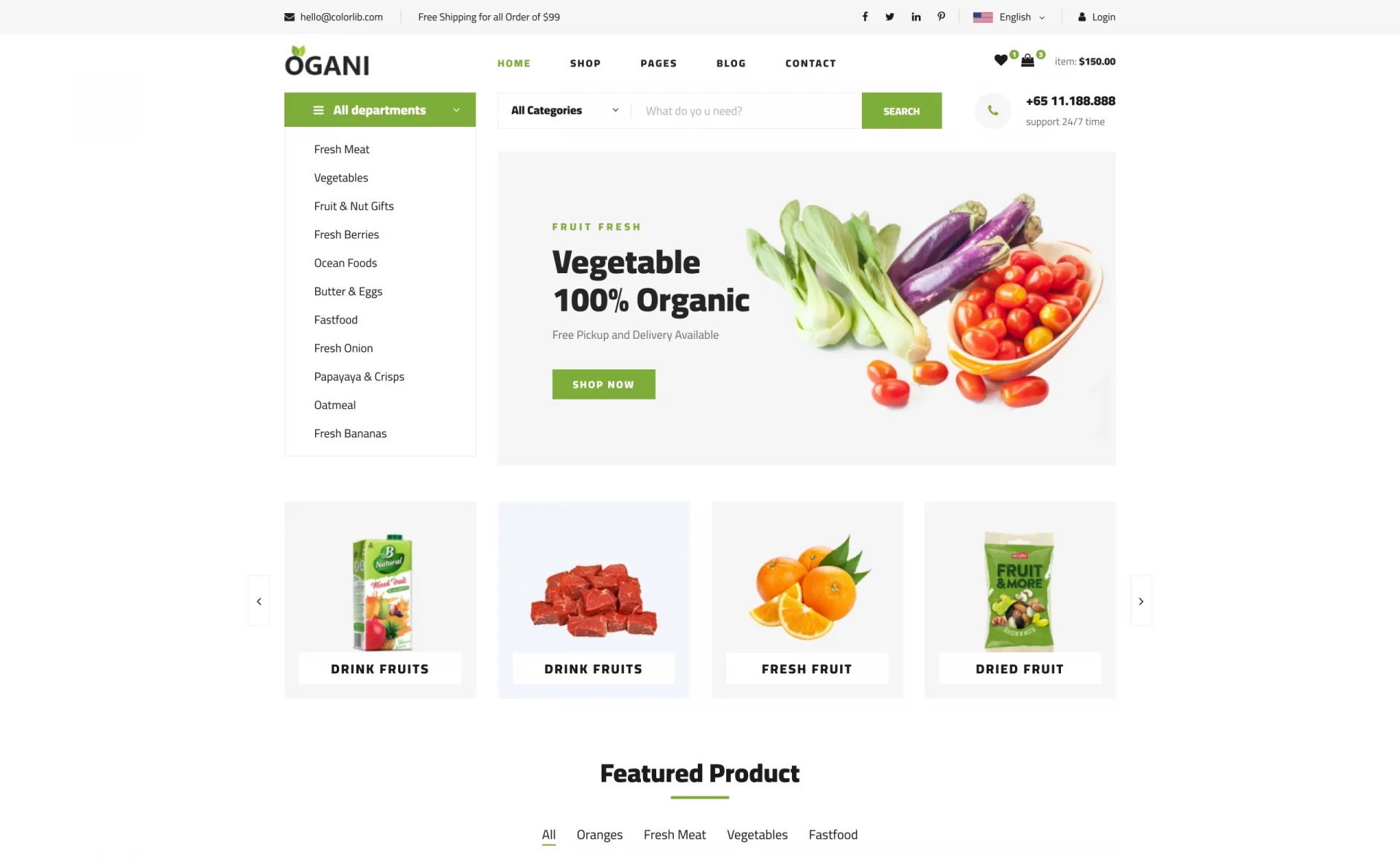 Ogani - Free Bootstrap 4 HTML5 Responsive Ecommerce Website Template