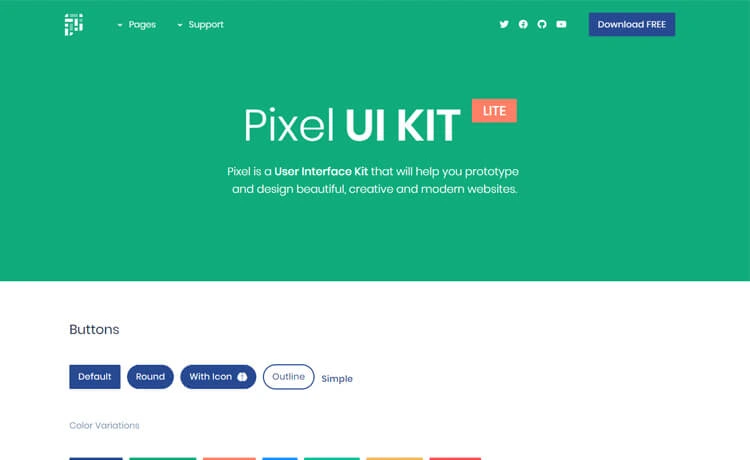 Pixel Lite - Free Bootstrap 4 UI Kit Template for Beautiful websites and Applications