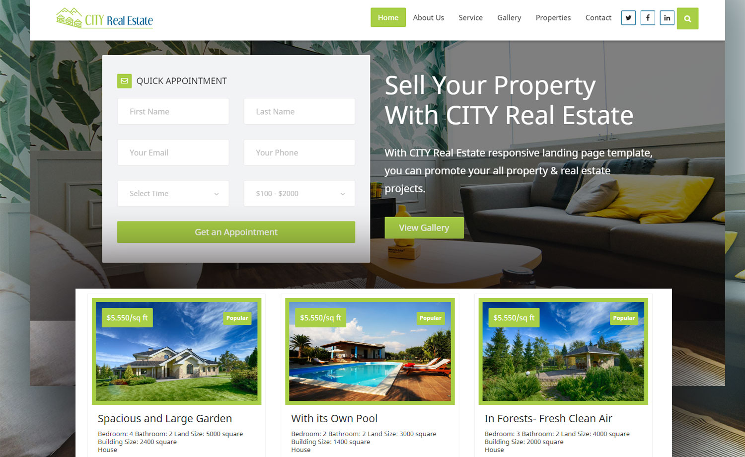 City Real Estate - Free HTML5 Real Estate Marketplace Website Template