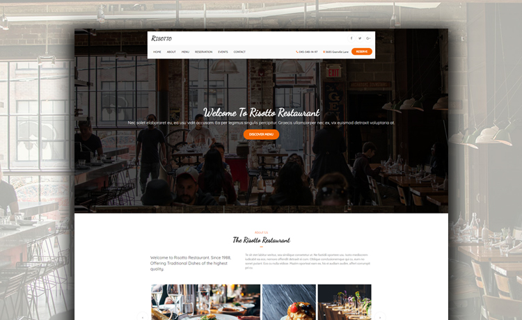 Risotto - Bootstrap Powered Free HTML5 Restaurant Website Template With Reservation Form