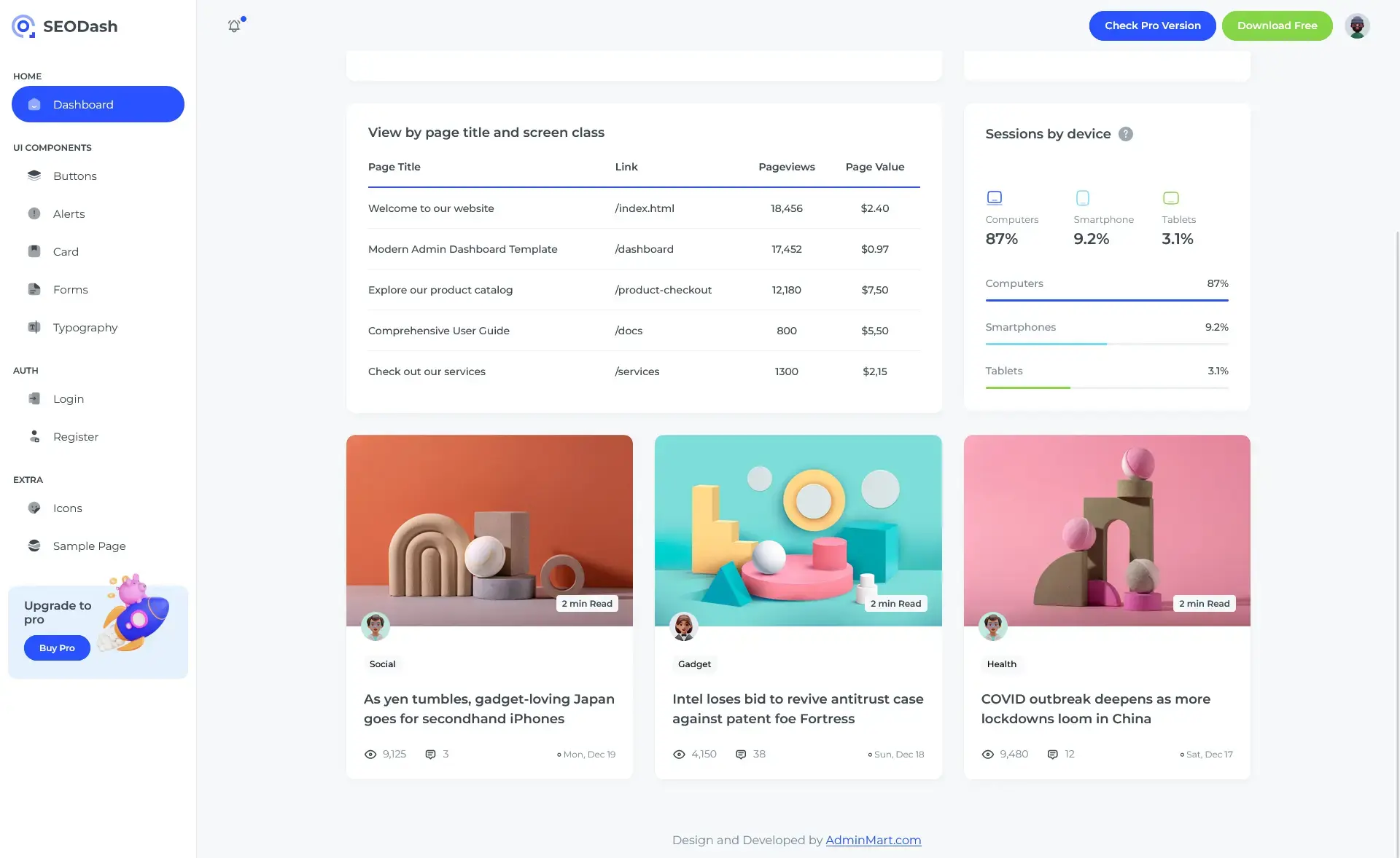 SEODash - Responsive Multi Page Bootstrap 5 Admin Template