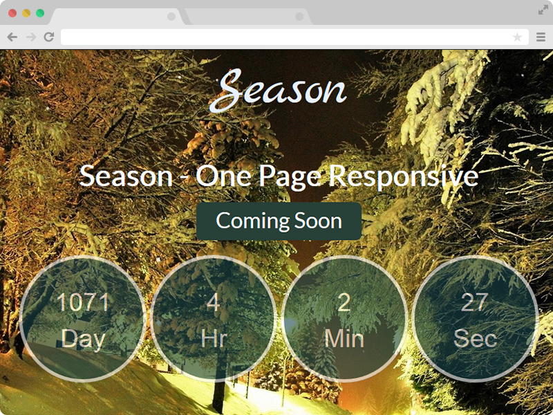 Season - One Page Responsive Coming Soon Template