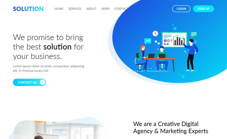 Solution - Free HTML5 business agency website template