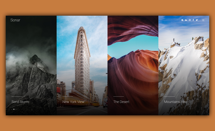 Sonar - Custom-scrolling Free HTML5 Photography Template
