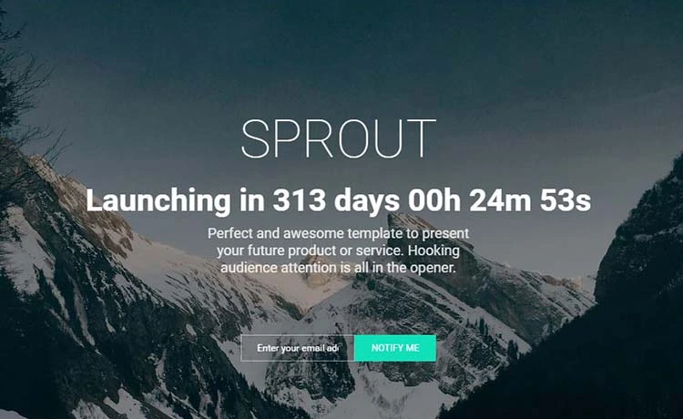 Sprout - Coming soon bootstrap template free download with video background slider in 2017