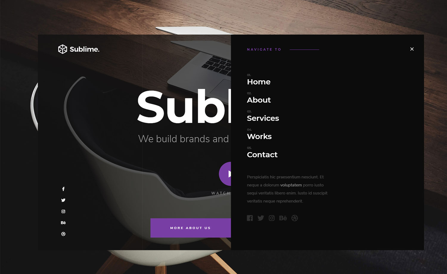 Sublime - Free Multipurpose Agency Template With Unique Menu
