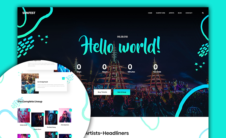 Sunfest - Free HTML5 Bootstrap Event Website Template