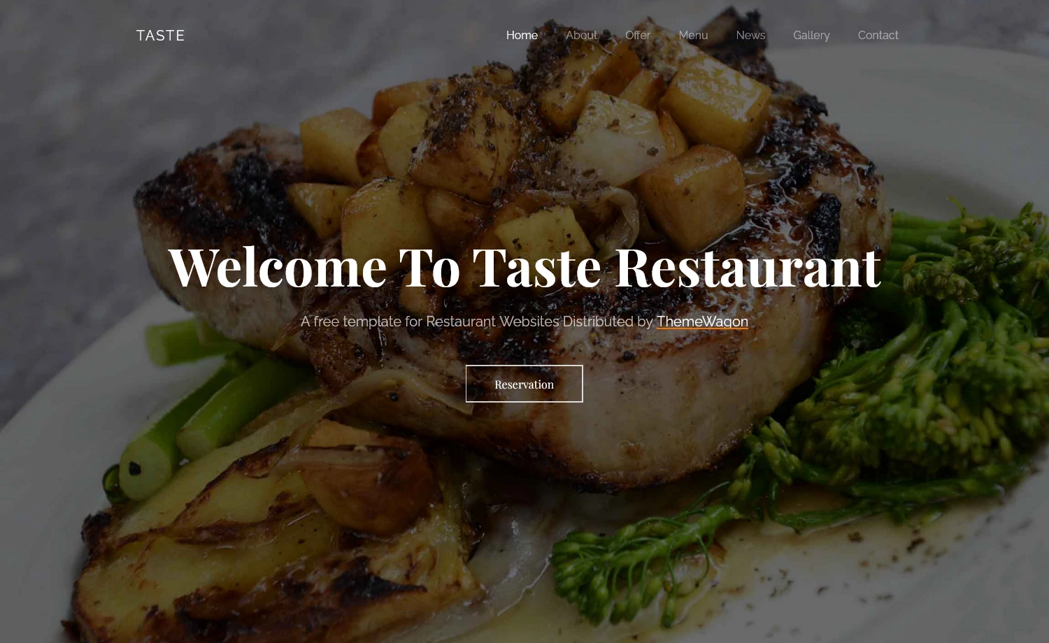 Taste - Engaging Free Bootstrap 4 Restaurant Template