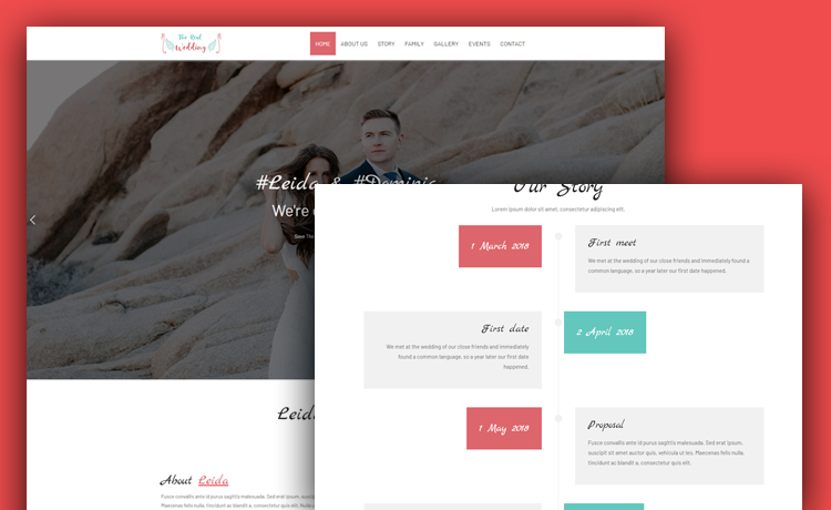 The Real Wedding - One Page Bootstrap 4 Free HTML5 Wedding Template