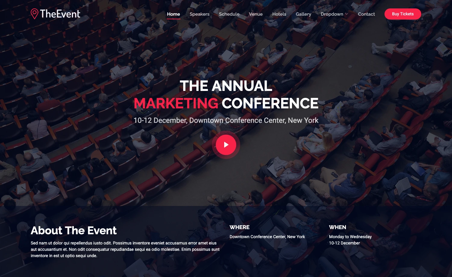 TheEvent - Free Bootstrap 5 events, conferences, and webinars website template