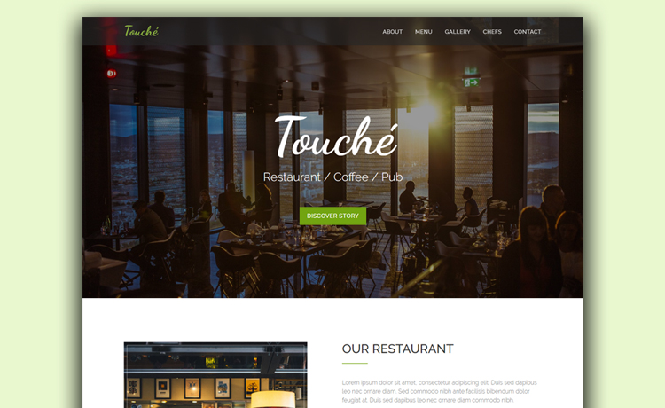 Touche - Free HTML Restaurant Website Template With Parallax Scrolling