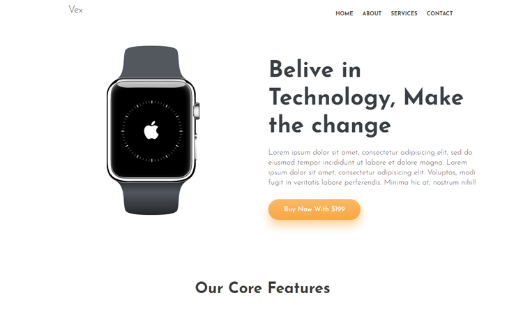 Vex - Free Bootstrap 4 Landing Page Template
