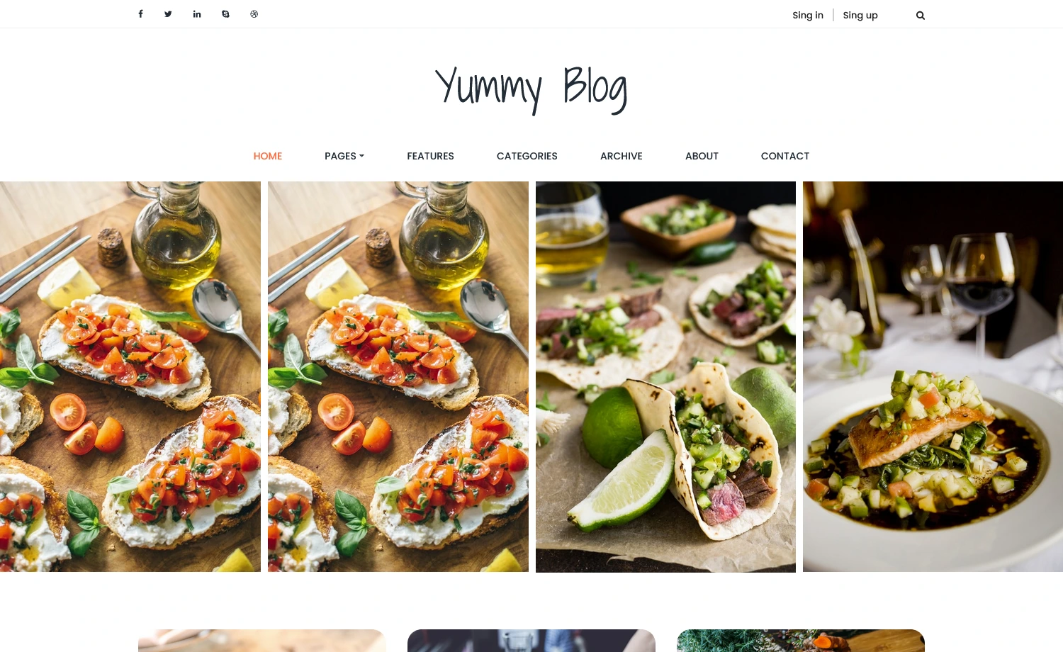 Yummy - Free Bootstrap 4 HTML5 Food Blog Website Template