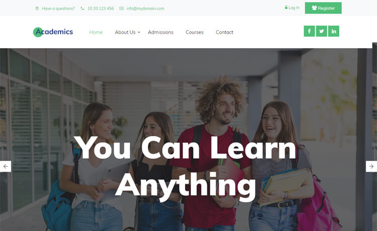 Academics - Free Bootstrap 4 HTML5 Education Website Template