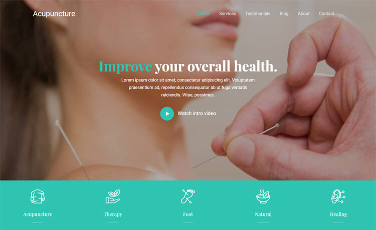 Acupuncture - Free Bootstrap 4 HTML5 Health Care Website Template