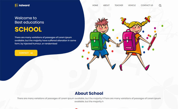 Adward - Free Bootstrap 4 HTML5 School Website Template