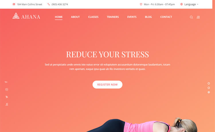 Ahana - Free Bootstrap 4 HTML5 Fitness Website Template