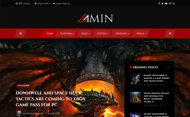 Amin - Free Bootstrap 4 HTML5 Magazine Website Template
