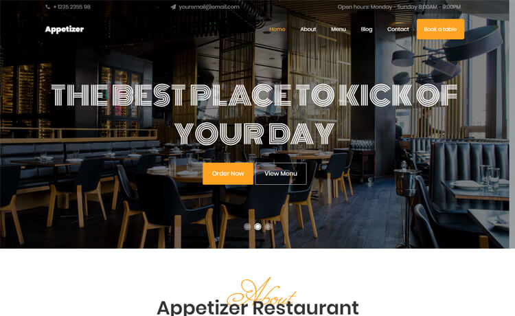 Appetizer - Free Bootstrap 4 HTML5 Restaurant Website Template