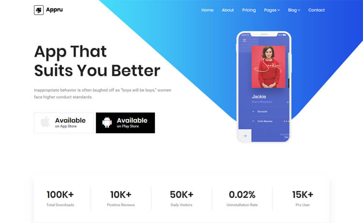 Appru - Free Bootstrap 4 HTML5 app landing page template