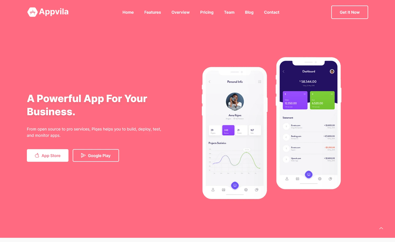 AppVila - Free Bootstrap 5 App Landing Page Template