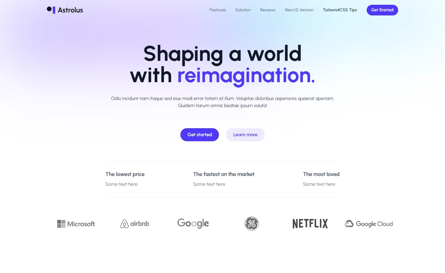 Astrolus - Free Tailwind CSS & Astro Landing Page Template