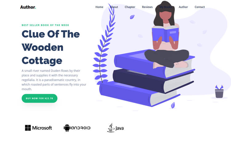Author - Free Bootstrap 4 HTML5 Portfolio Website Template