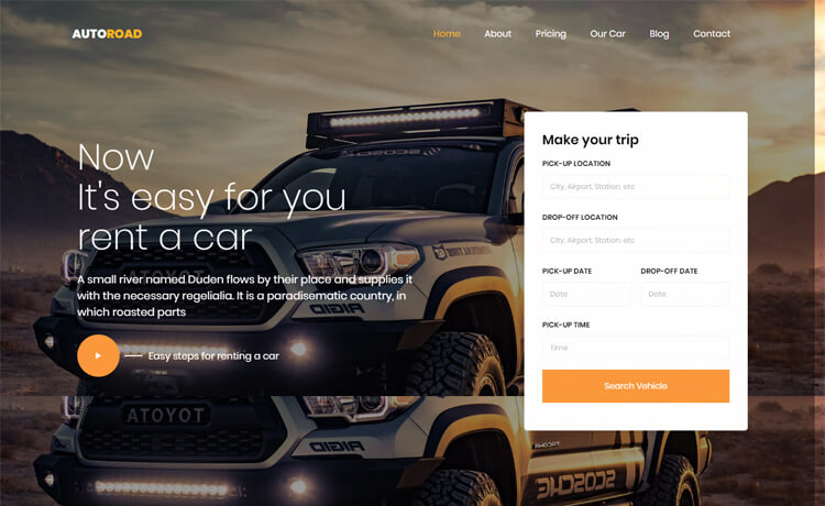 Autoroad - Free Bootstrap 4 HTML5 Transportation Website Template