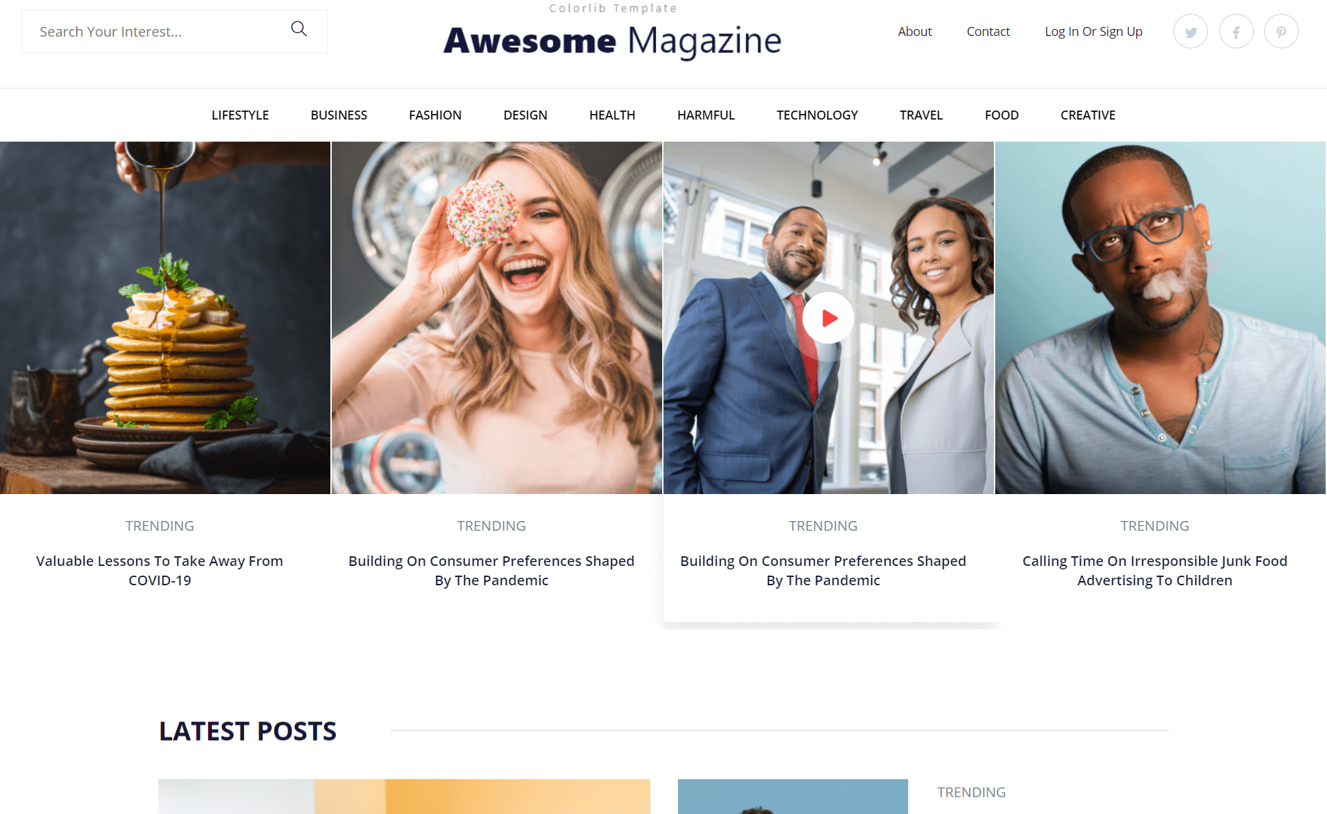 Awesome Magazine - Free Responsive Bootstrap 4 HTML5 Online Magazine Website Template