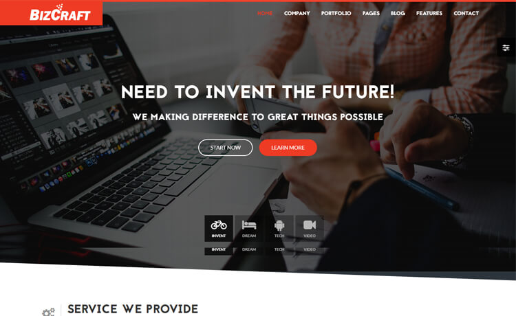 BizCraft - Free Bootstrap 4 HTML5 Startup Business Website Template