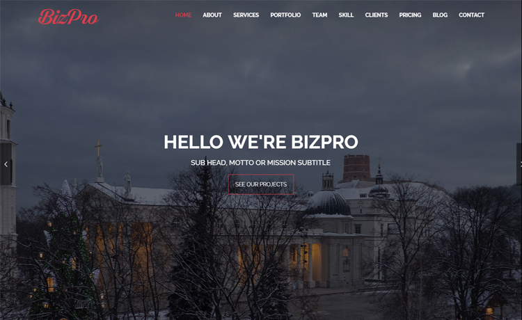 BizPro - Free Bootstrap HTML5 one-page business website template for creative agency, web development agency, digital agency
