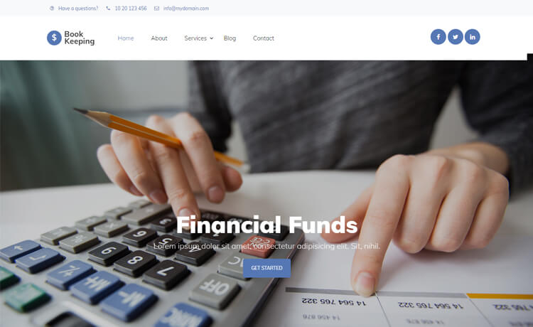 Book Keeping - Free Bootstrap 4 HTML5 Responsive Agency Website Template