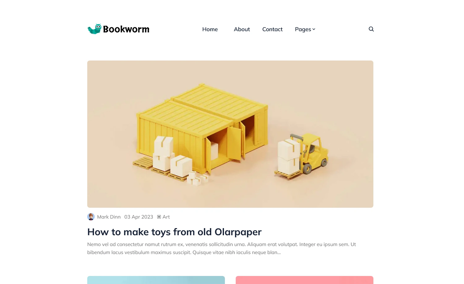BookWorm - Free Tailwind CSS Blogging Website Template