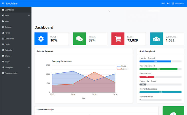 BootAdmin - Free HTML5 Bootstrap 4 admin dashboard template
