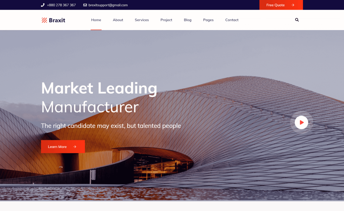 Braxit - Free Bootstrap 4 HTML5 Responsive Business Website Template