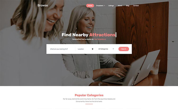 Browse - Free Bootstrap 4 HTML5 Directory Website Template