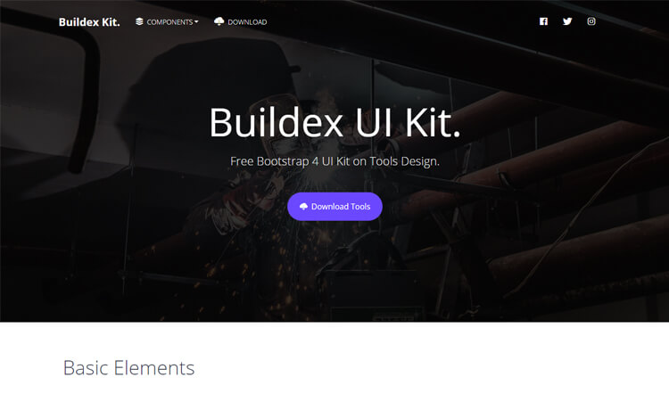Buildex - Free Bootstrap 4 HTML5 UI Kit Template
