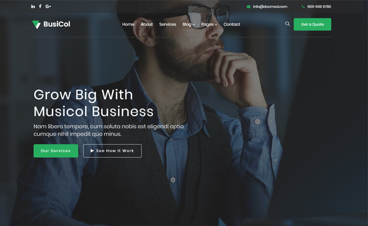 Busicol - Free Bootstrap 4 HTML5 Responsive Business Website Template