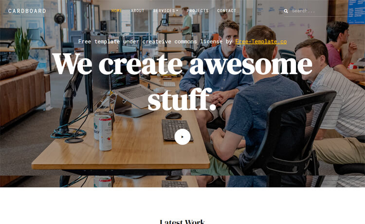 Cardboard - Free Bootstrap 4 HTML5 Portfolio Website Template
