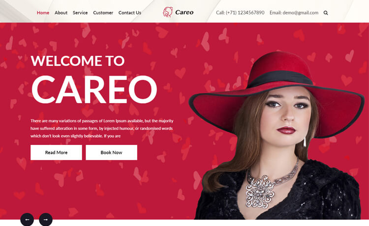 Careo - Free Bootstrap 4 HTML5 Beauty Salon Website Template