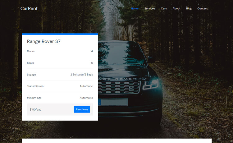 Carrent - Free Responsive Bootstrap 4 HTML5 Car Rental Website Template