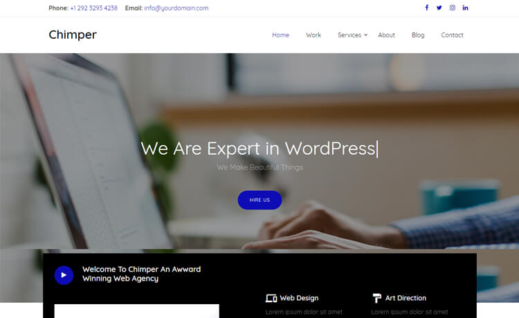 Chimper - Free HTML5 Bootstrap 4 Business Website Template