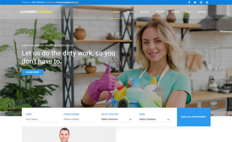 Cleaning Company - Free Bootstrap 4 HTML5 Business Website Template