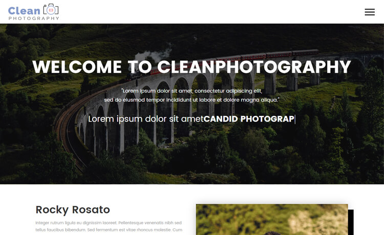 Cleanphotography - Free Bootstrap 4 HTML5 Photography Website Template