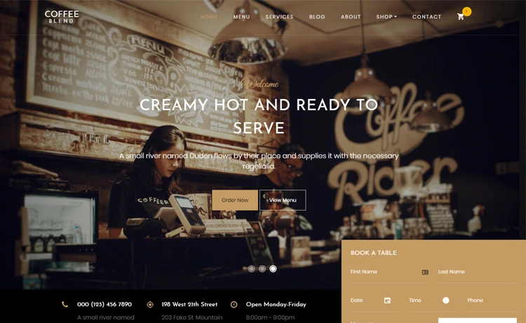 Coffee Blend - Free Bootstrap 4 HTML5 coffee website template